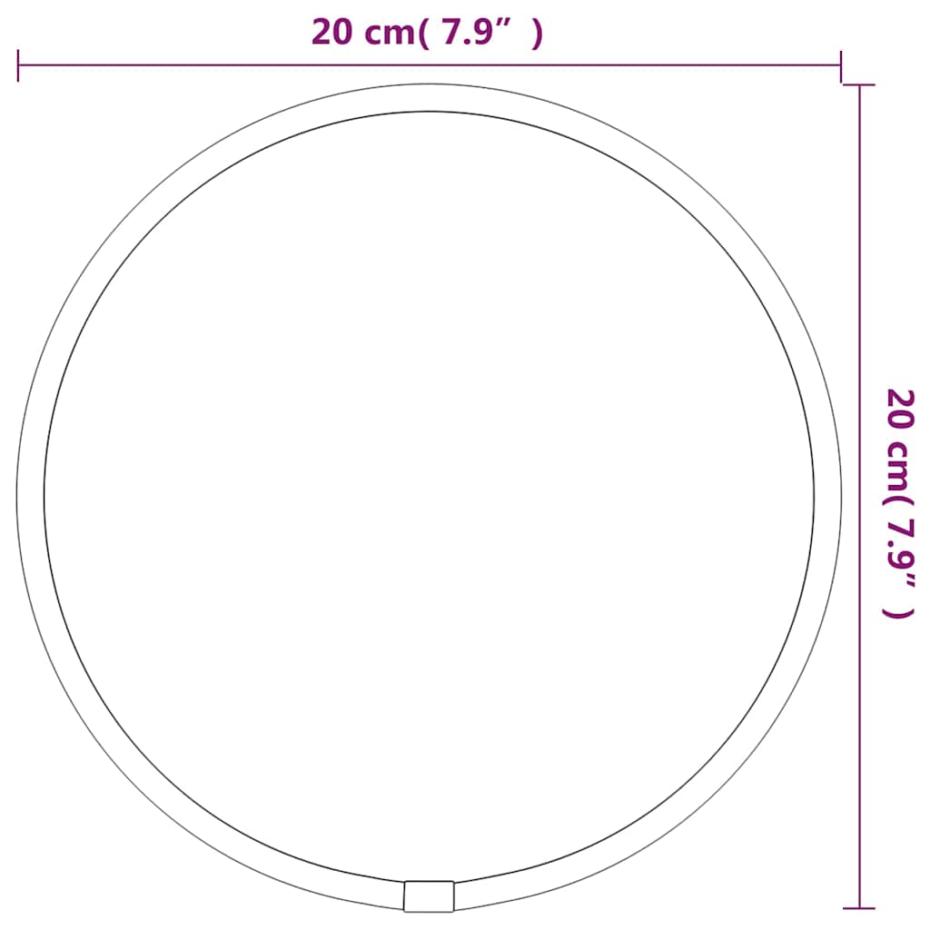 Miroir mural doré Ø 20 cm Rond