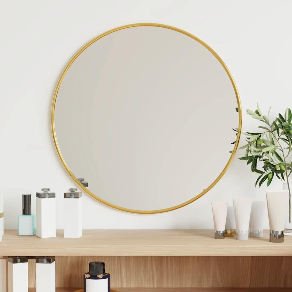 Miroir mural doré Ø 40 cm rond