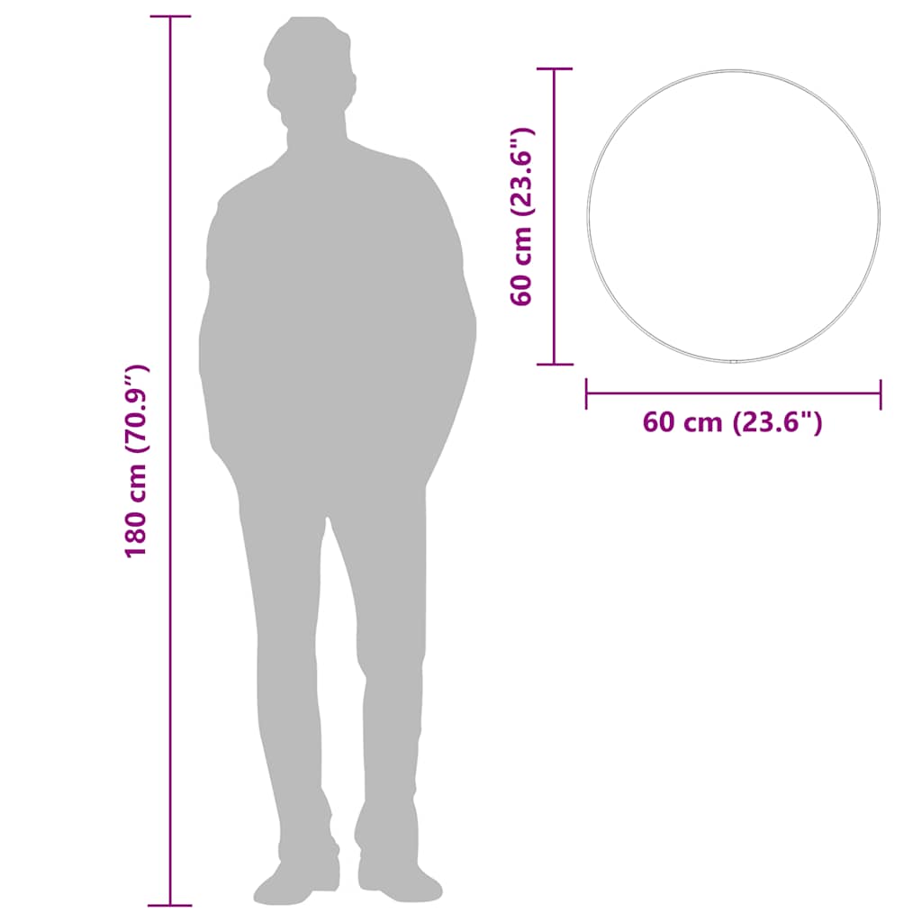 Miroir Mural Doré Ø 60 cm Rond