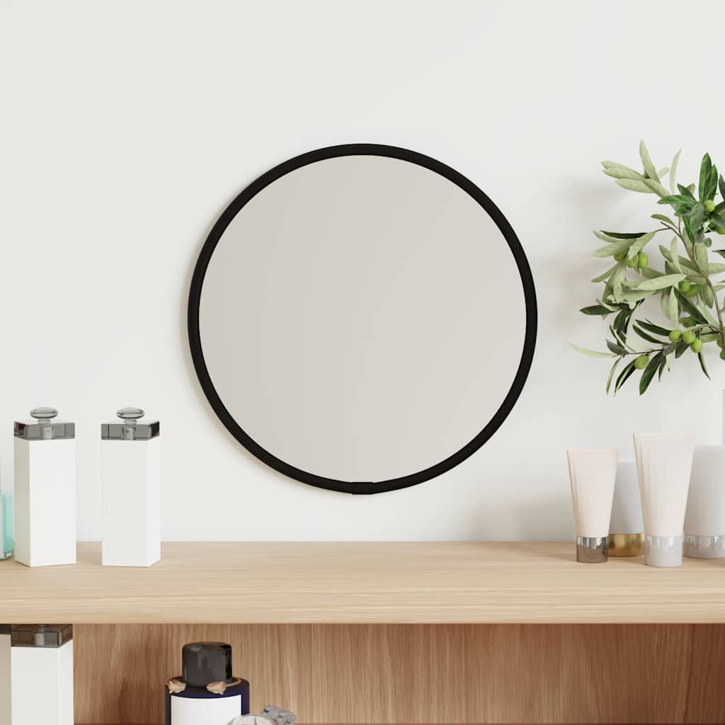 Black Wall Mirror Ø 20 cm Round