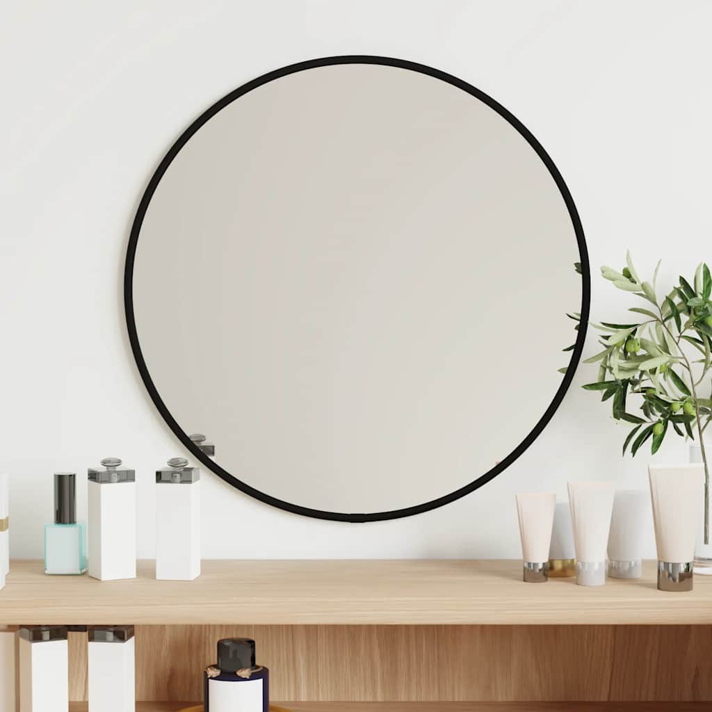 Miroir mural noir Ø 40 cm rond