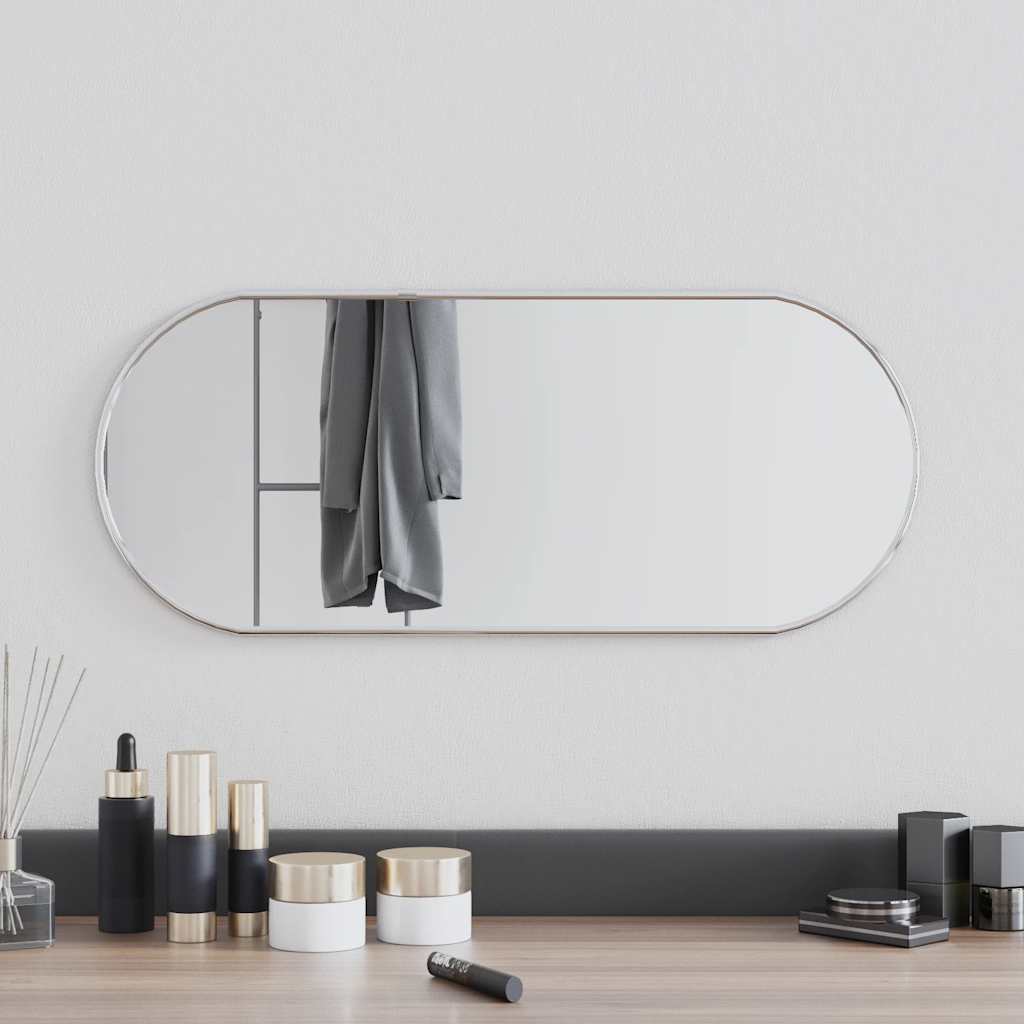 Miroir mural argenté 60x25 cm ovale