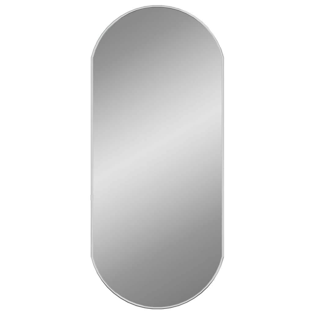 Silver Wall Mirror 80x35 cm Oval