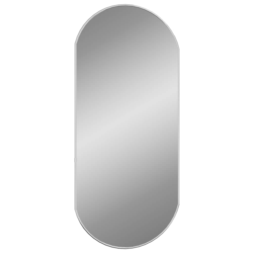 Silver Wall Mirror 80x35 cm Oval