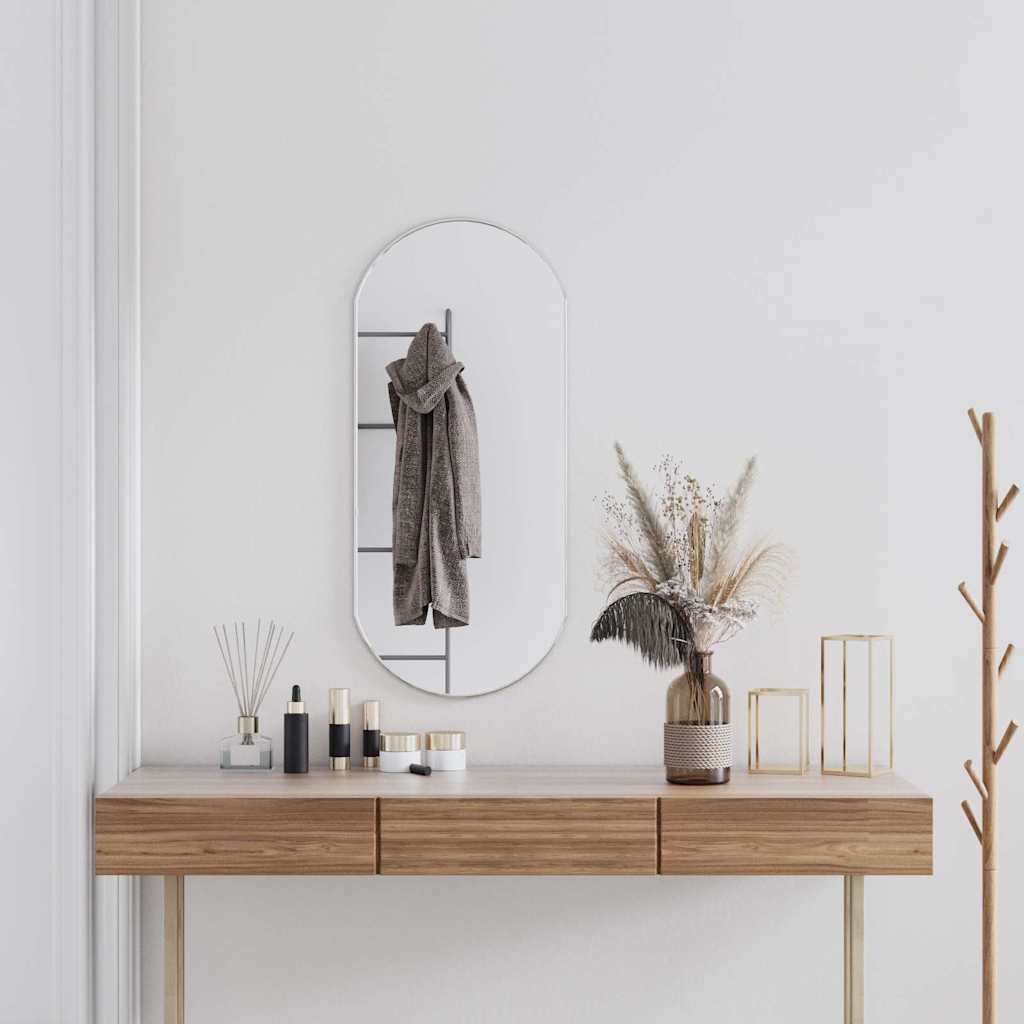 Miroir Mural Argenté 90x40 cm Ovale