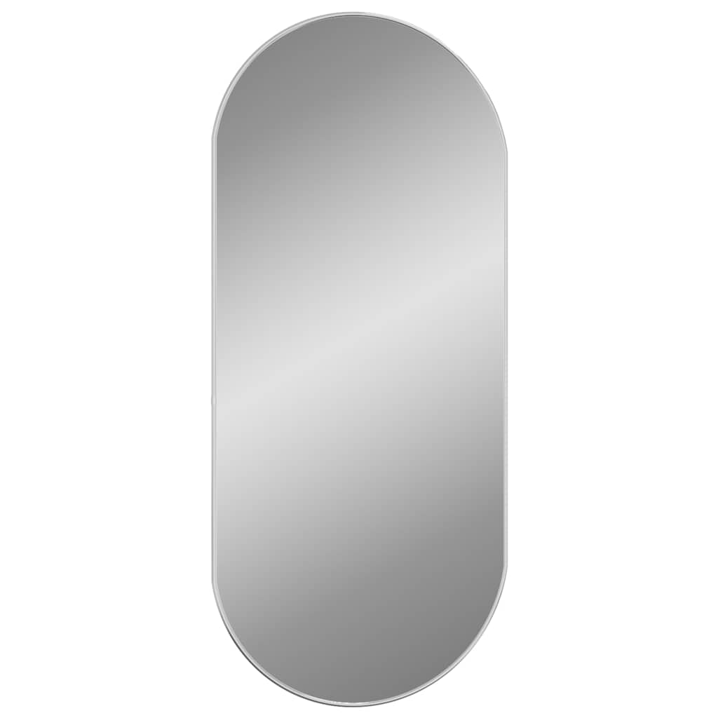 Miroir mural argenté 100x45 cm ovale