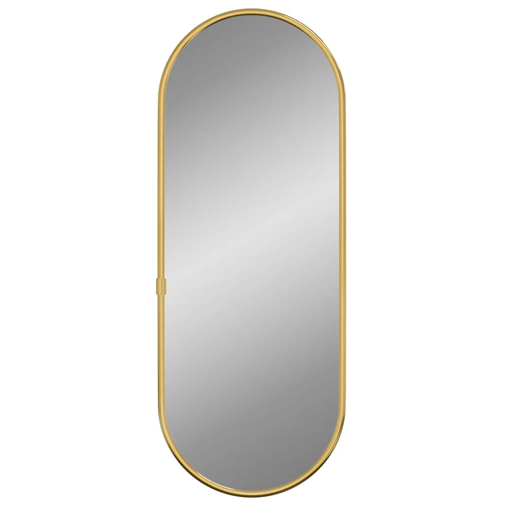 Miroir mural ovale doré 40x15 cm