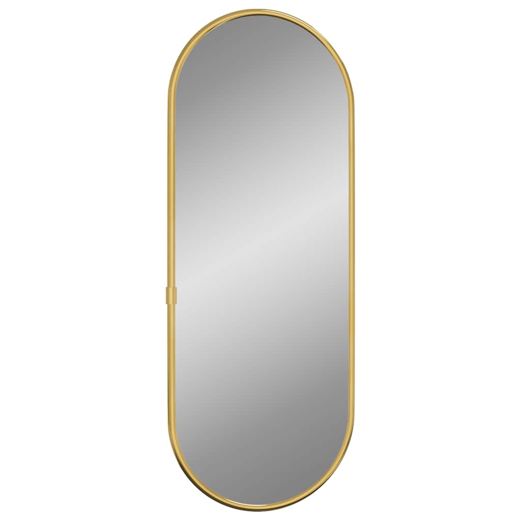 Miroir mural ovale doré 40x15 cm