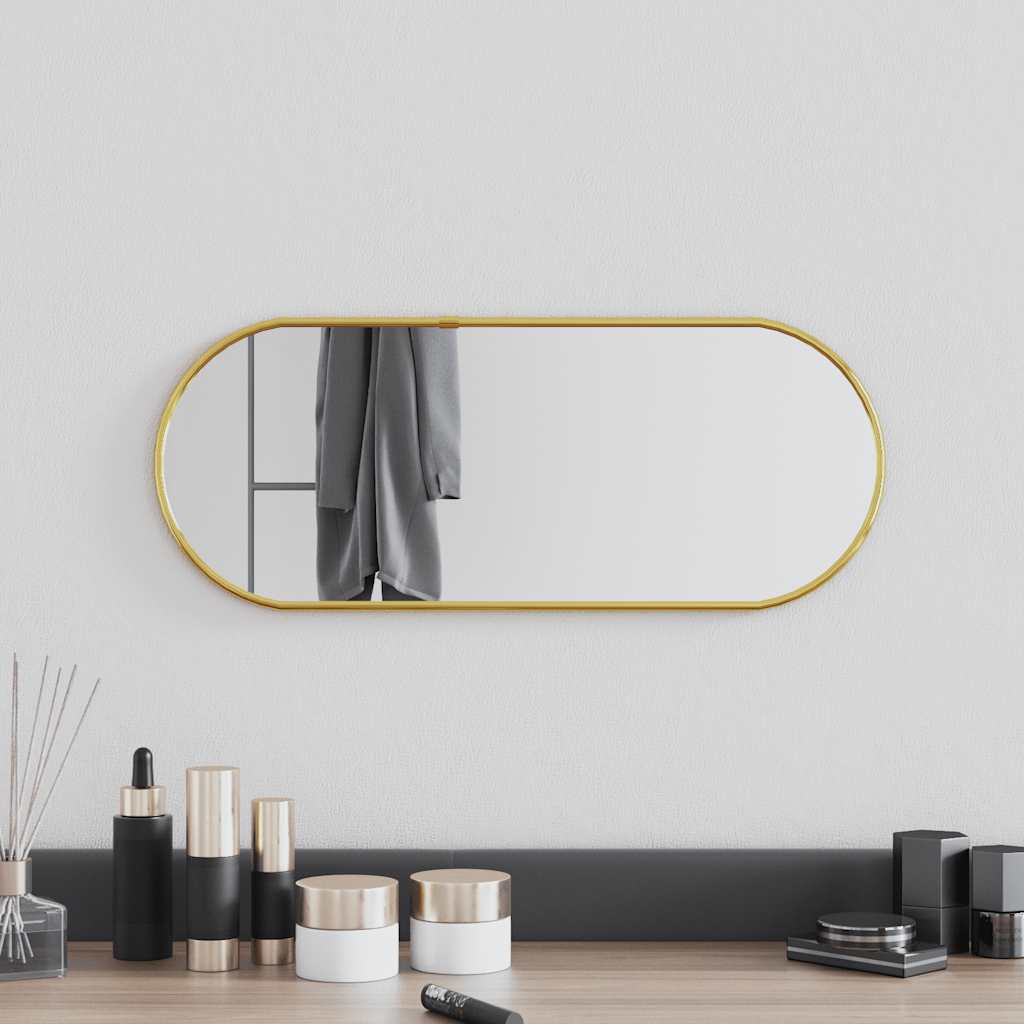 Miroir mural doré 50x20 cm ovale