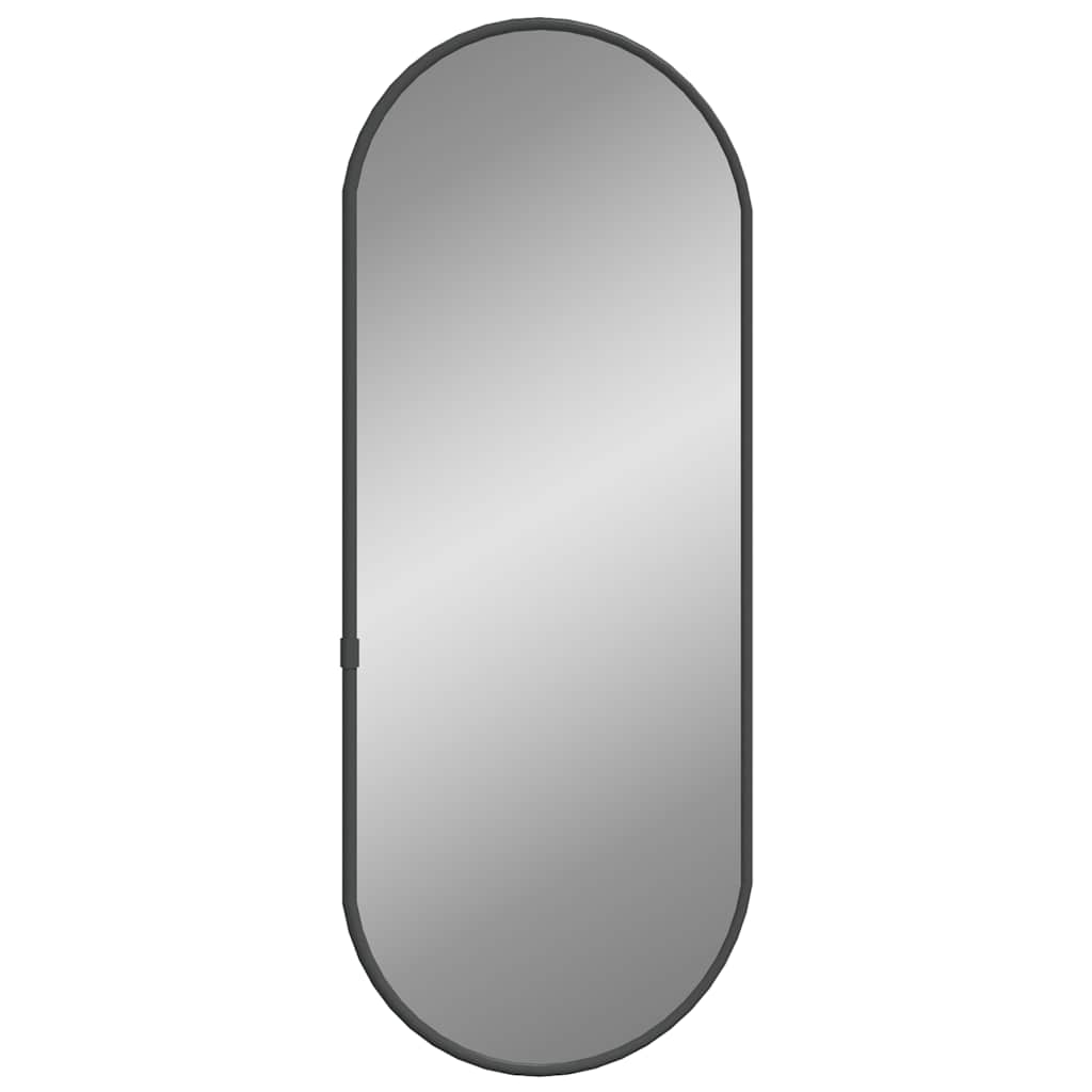 Black Wall Mirror 50x20 cm Oval