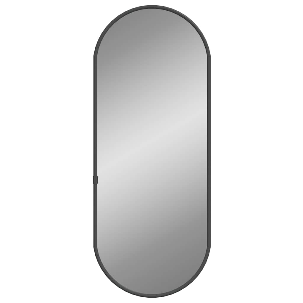 Black Wall Mirror 50x20 cm Oval