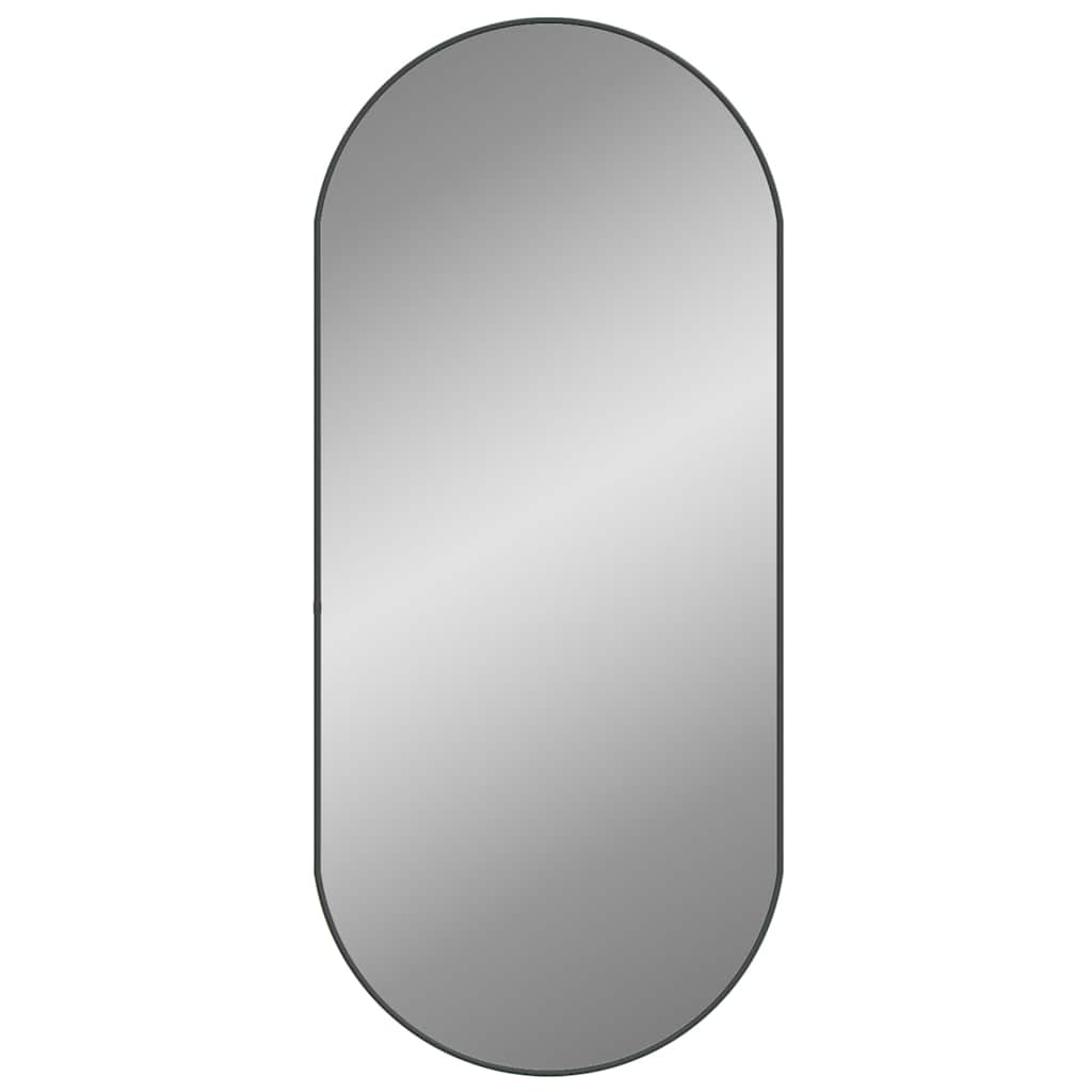 Black Wall Mirror 100x45 cm Oval