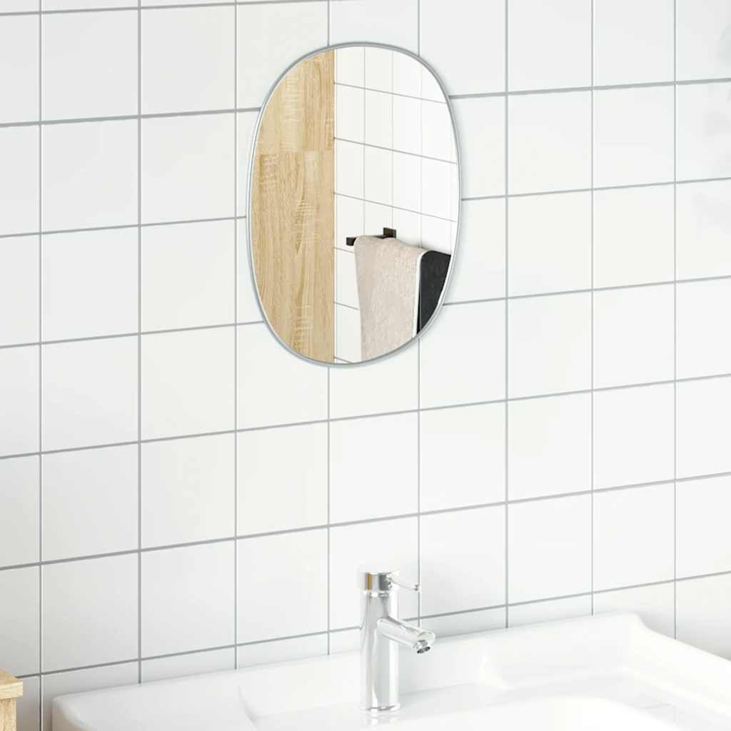 Miroir mural argenté 30x25 cm