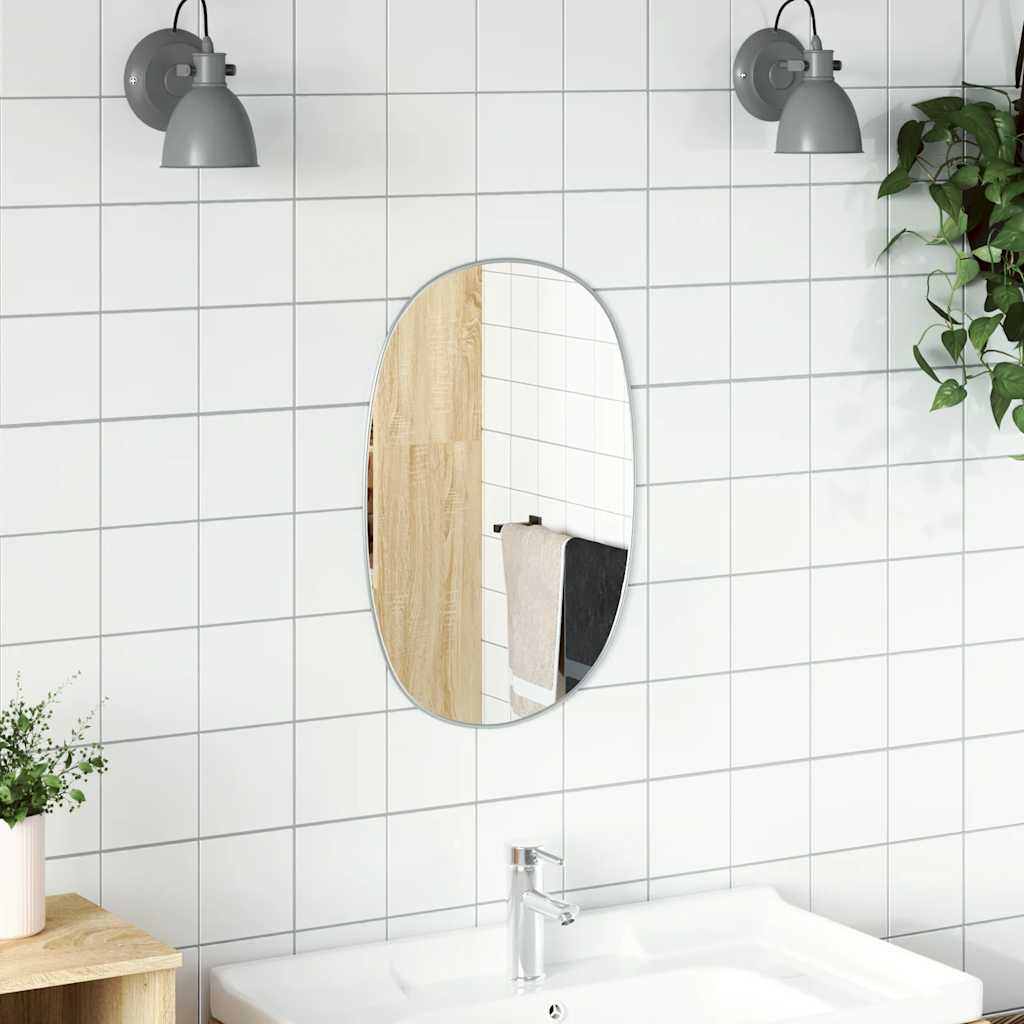 Miroir mural argenté 60x40 cm