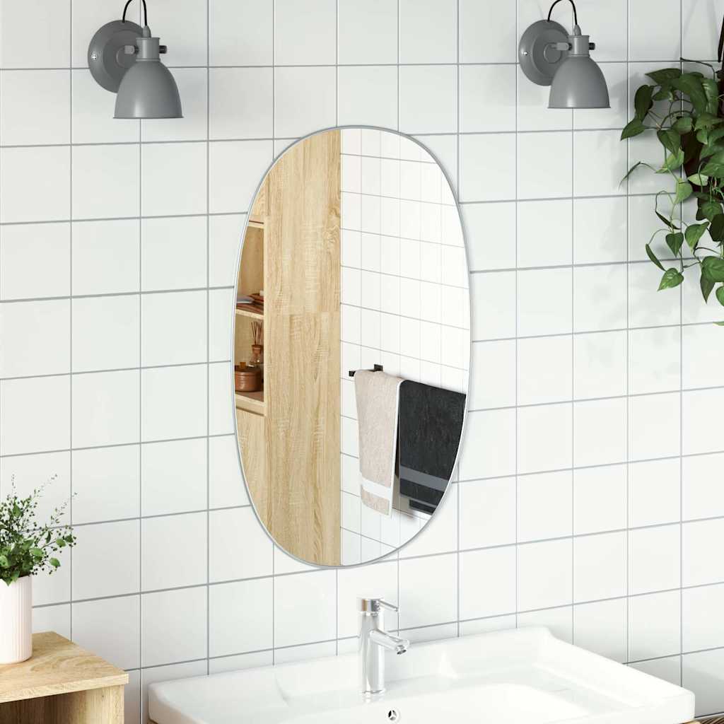 Silver Wall Mirror 70x45 cm