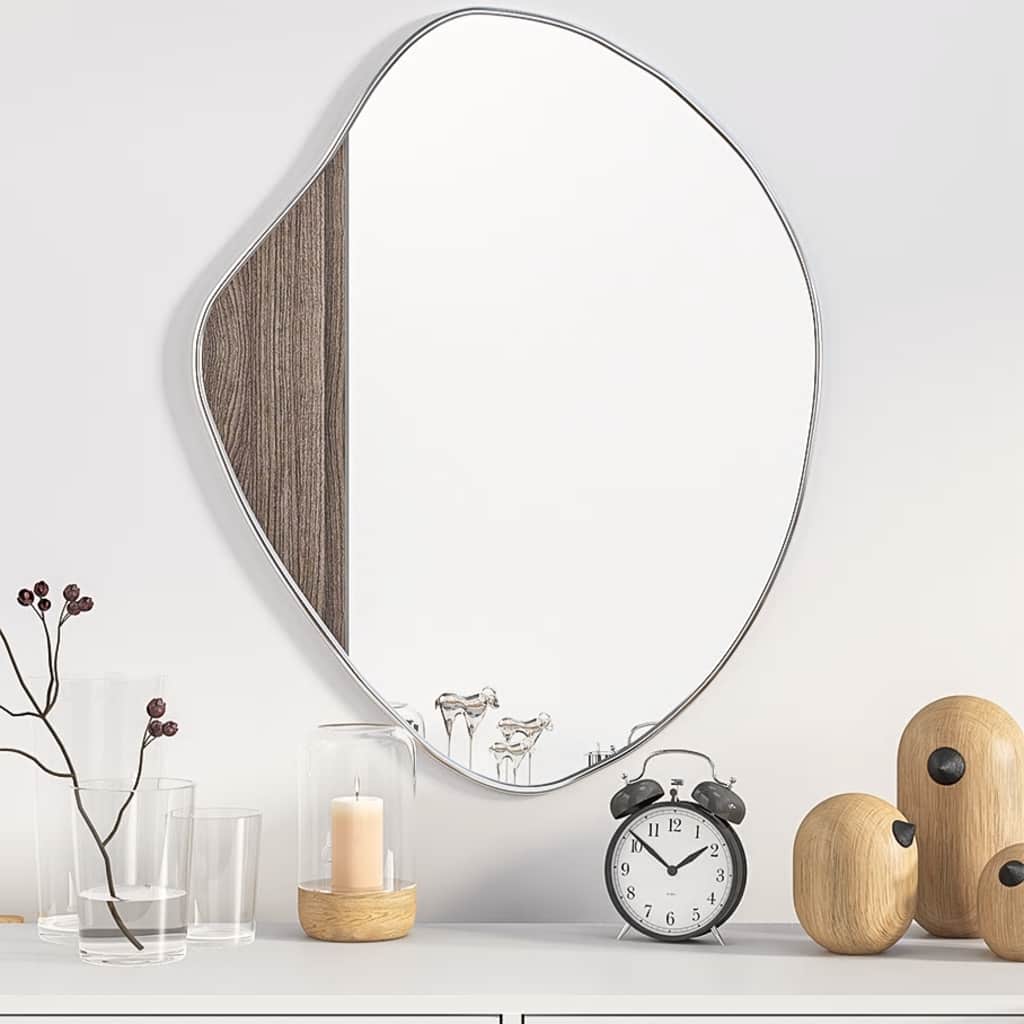 Silver Wall Mirror 60x50 cm