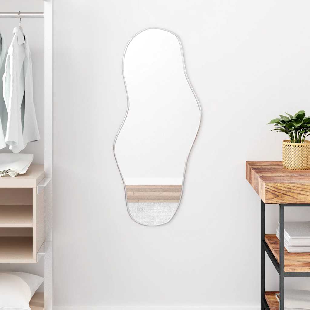 Miroir mural argenté 90x40 cm