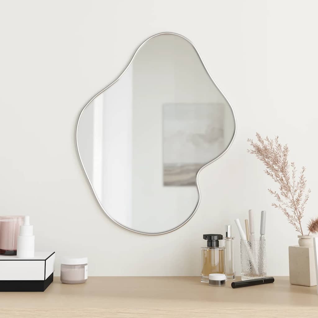Miroir mural argenté 50x40 cm