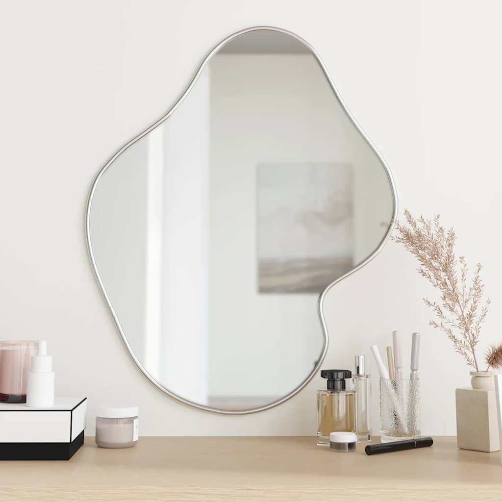 Miroir mural argenté 60x50 cm