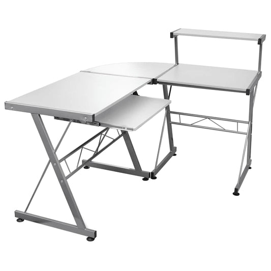 Eck-Computertisch Weiß 132x112x99 cm Holzwerkstoff