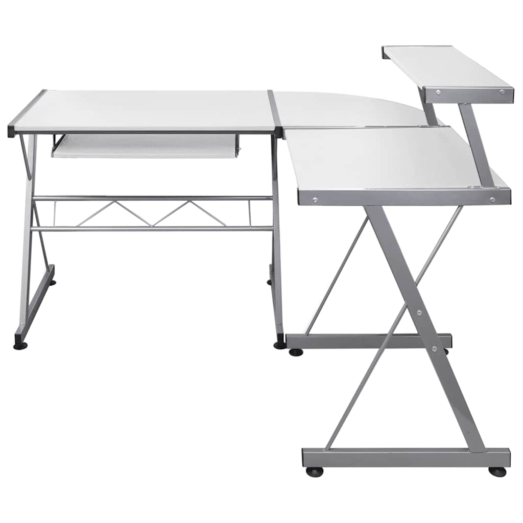 Corner Computer Desk White 132x112x99 cm Engineered Wood
