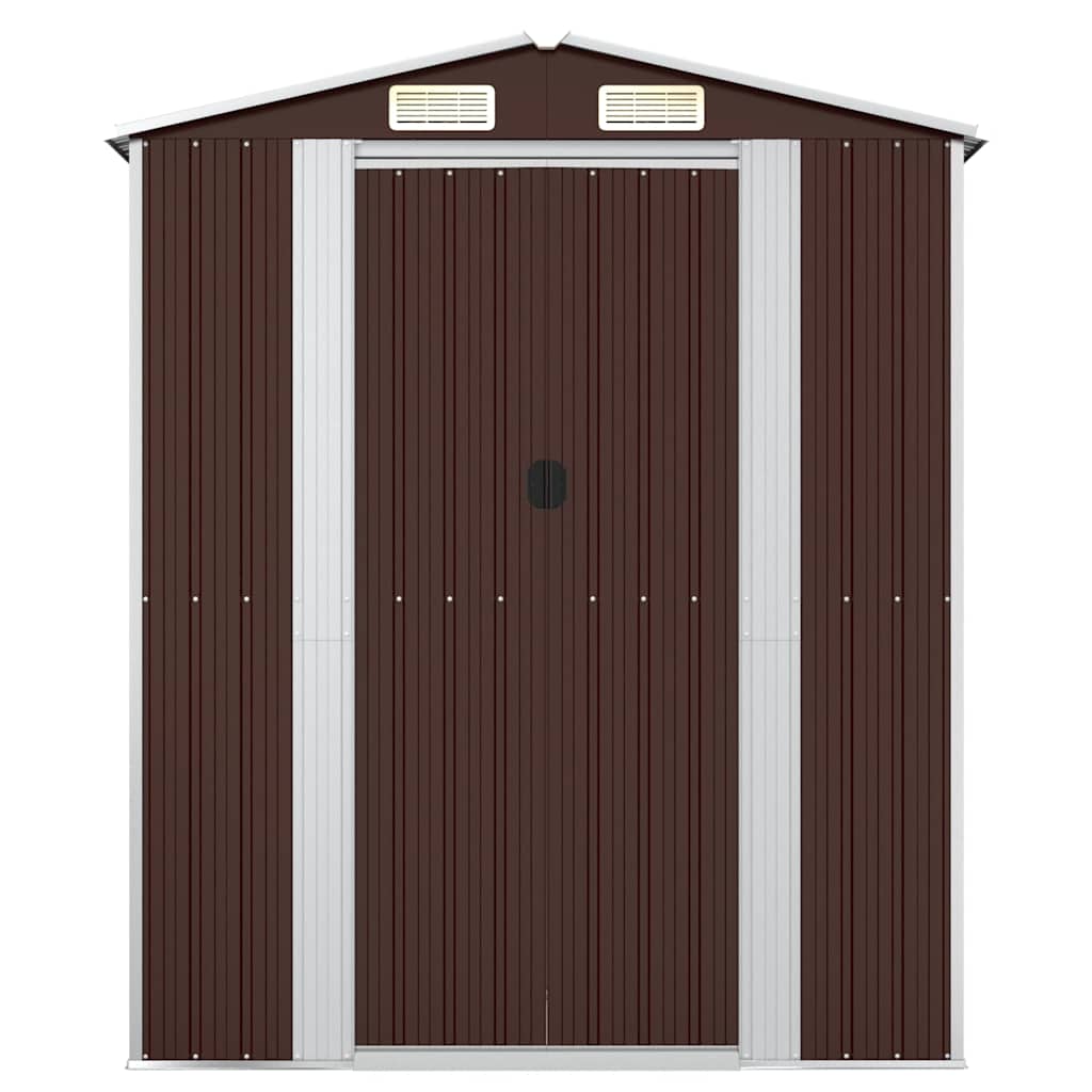 Geräteschuppen Dunkelbraun 192x108x223 cm Verzinkter Stahl