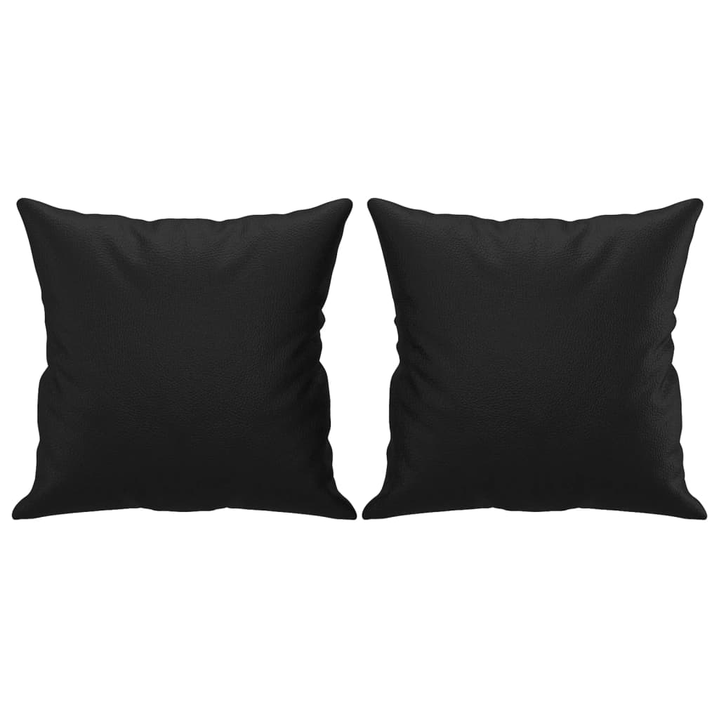 Decorative Pillows 2 pcs. Black 40x40 cm Faux Leather