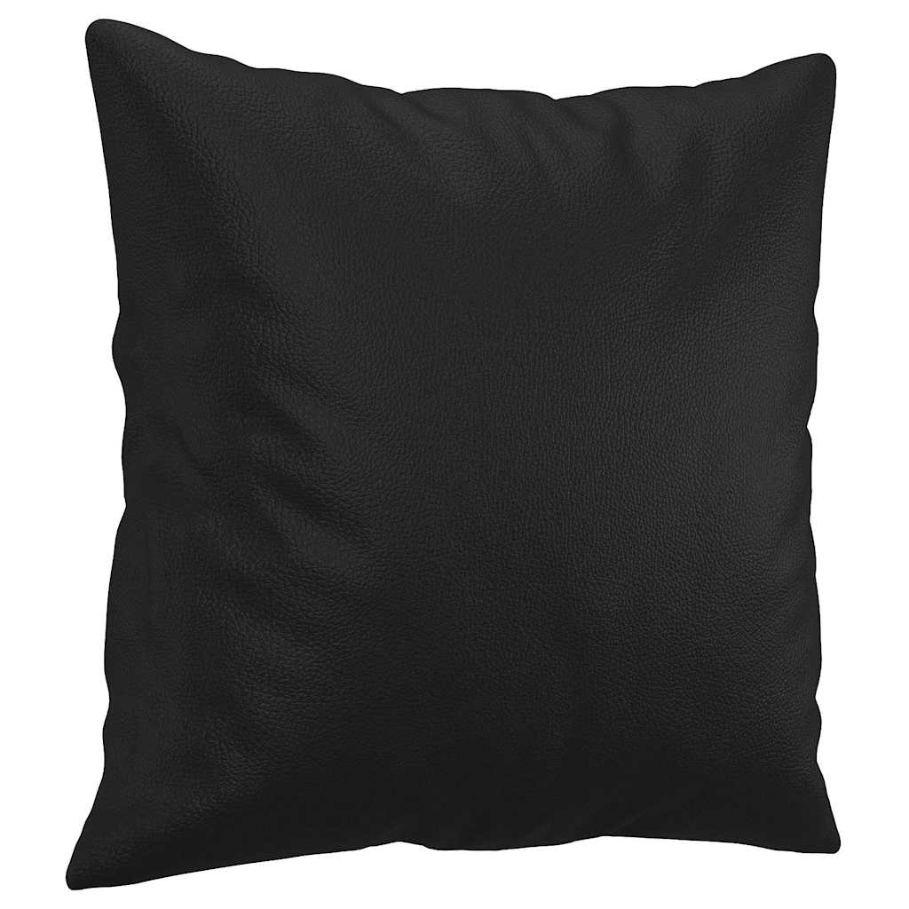 Decorative Pillows 2 pcs. Black 40x40 cm Faux Leather