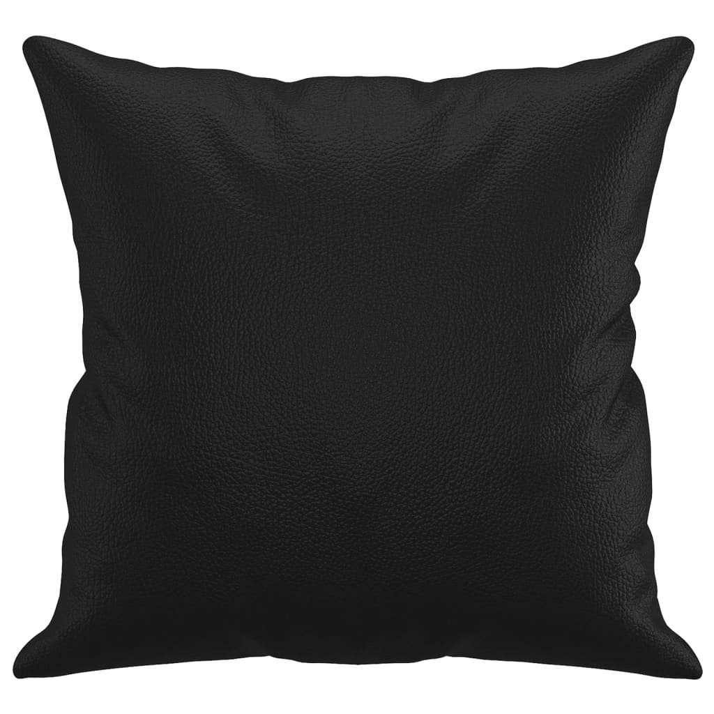 Decorative Pillows 2 pcs. Black 40x40 cm Faux Leather