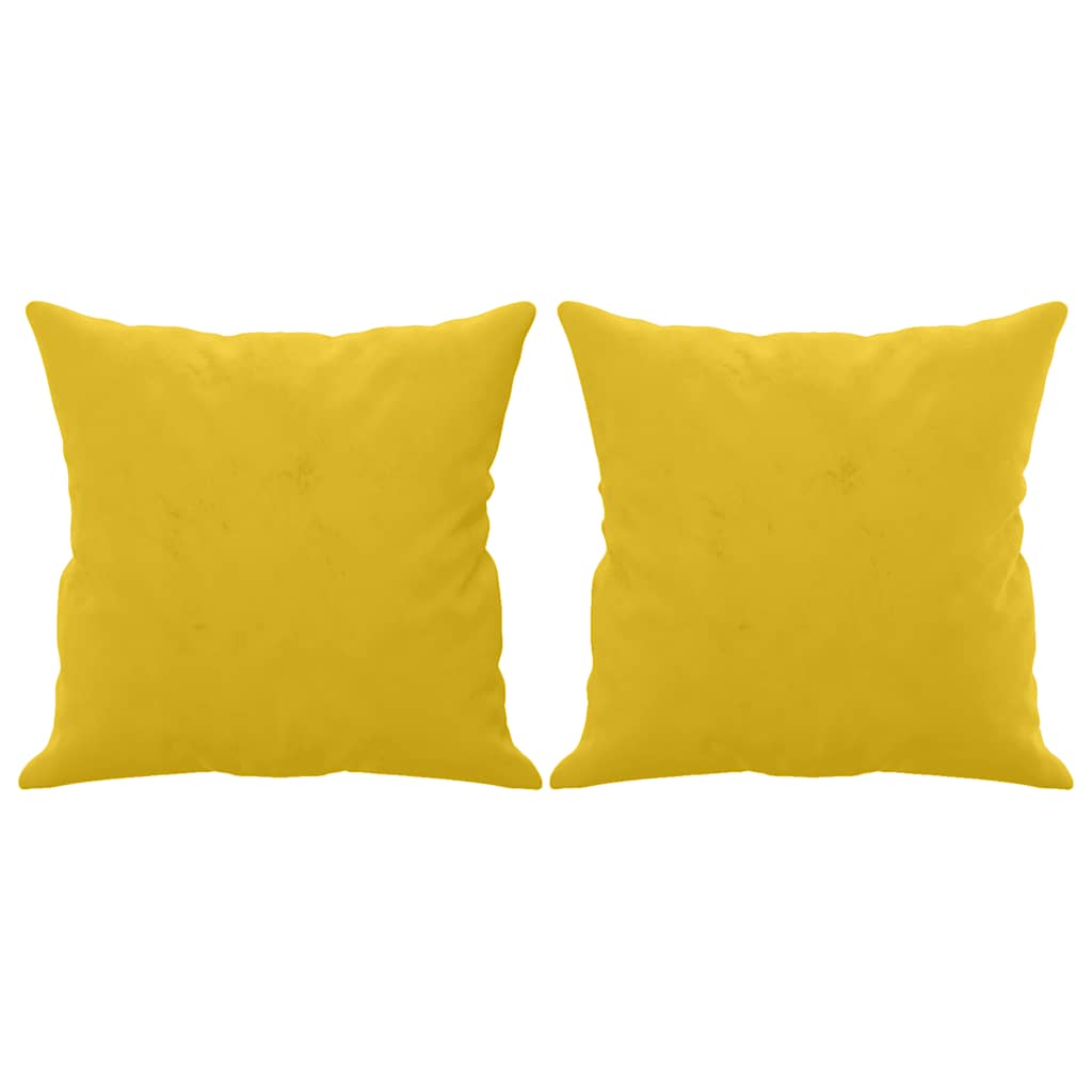 Coussins décoratifs 2 pcs Jaune 40x40 cm Velours