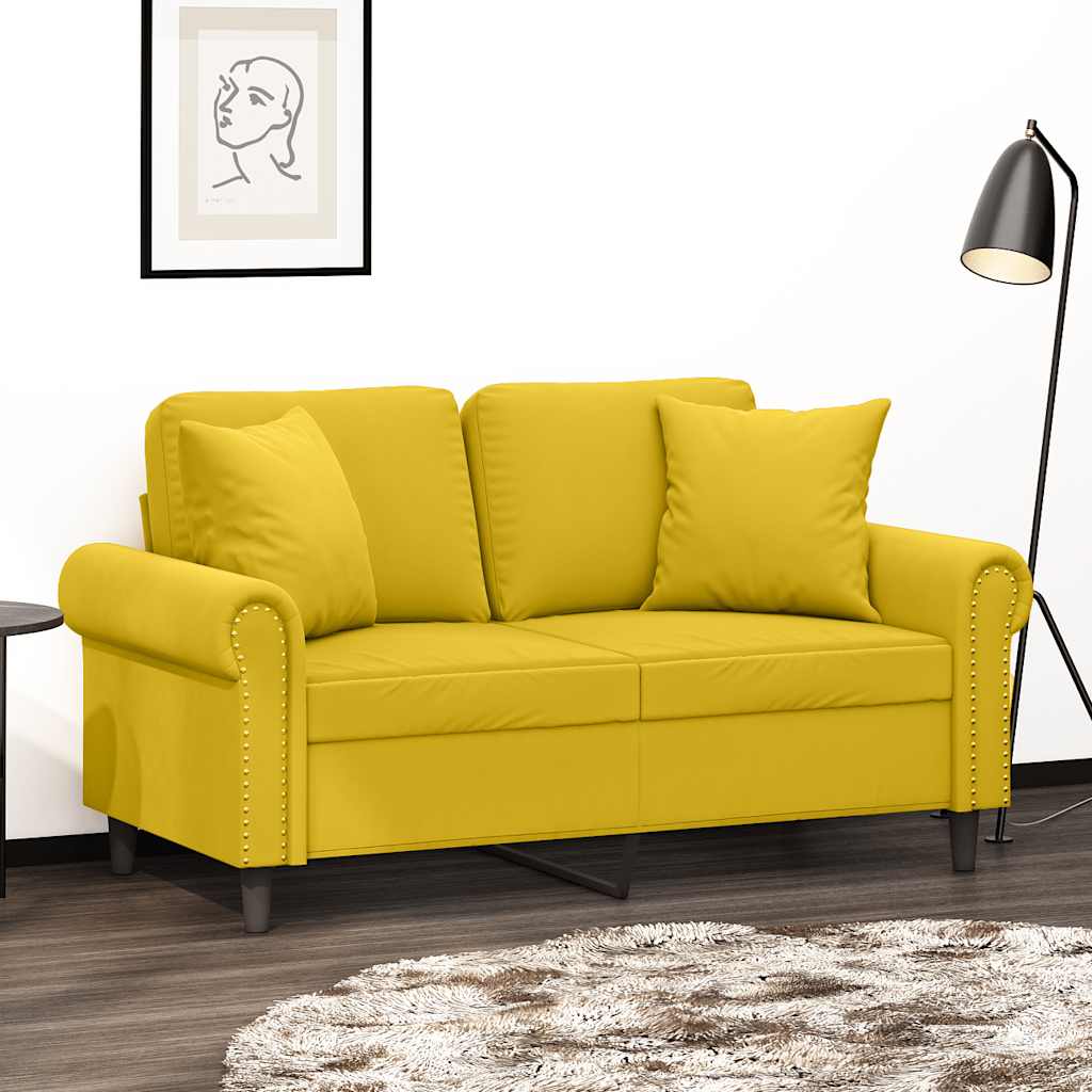Coussins décoratifs 2 pcs Jaune 40x40 cm Velours