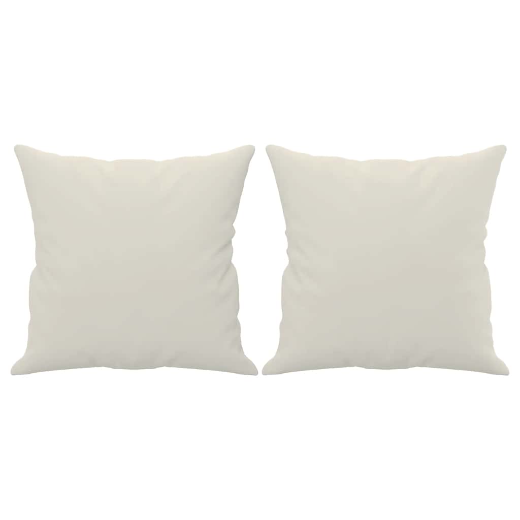 Decorative Cushions 2 pcs. Cream 40x40 cm Velvet