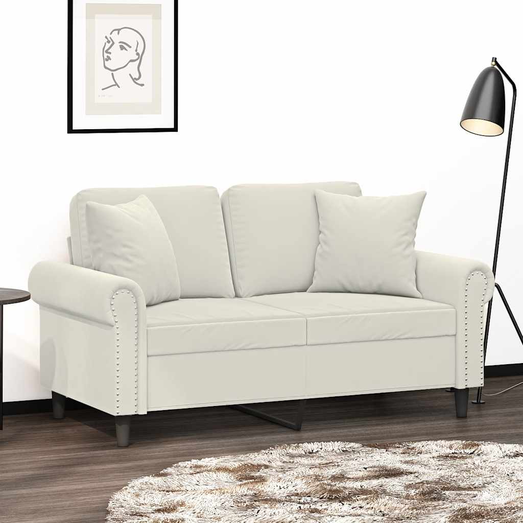 Decorative Cushions 2 pcs. Cream 40x40 cm Velvet