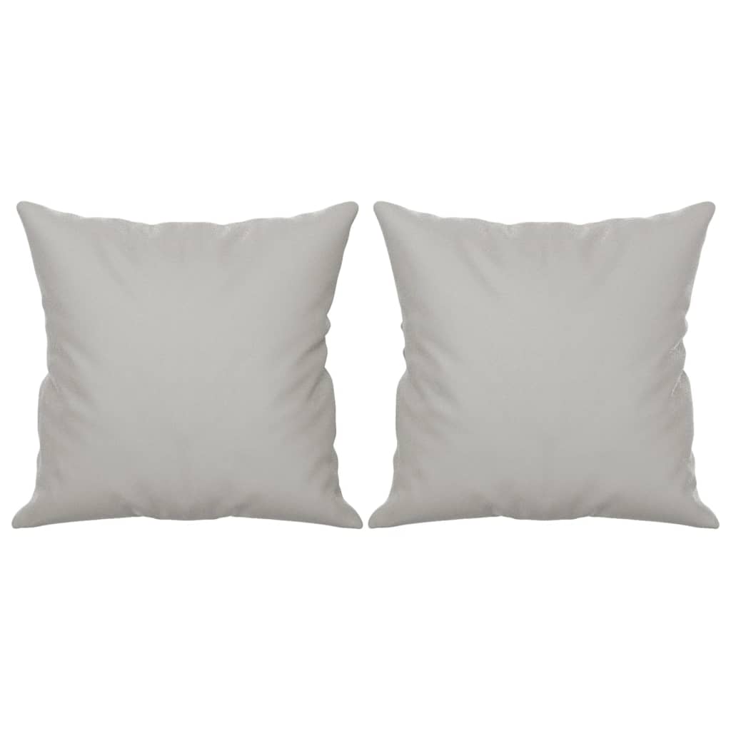 Coussins décoratifs 2 pcs Gris clair 40x40 cm Tissu microfibre