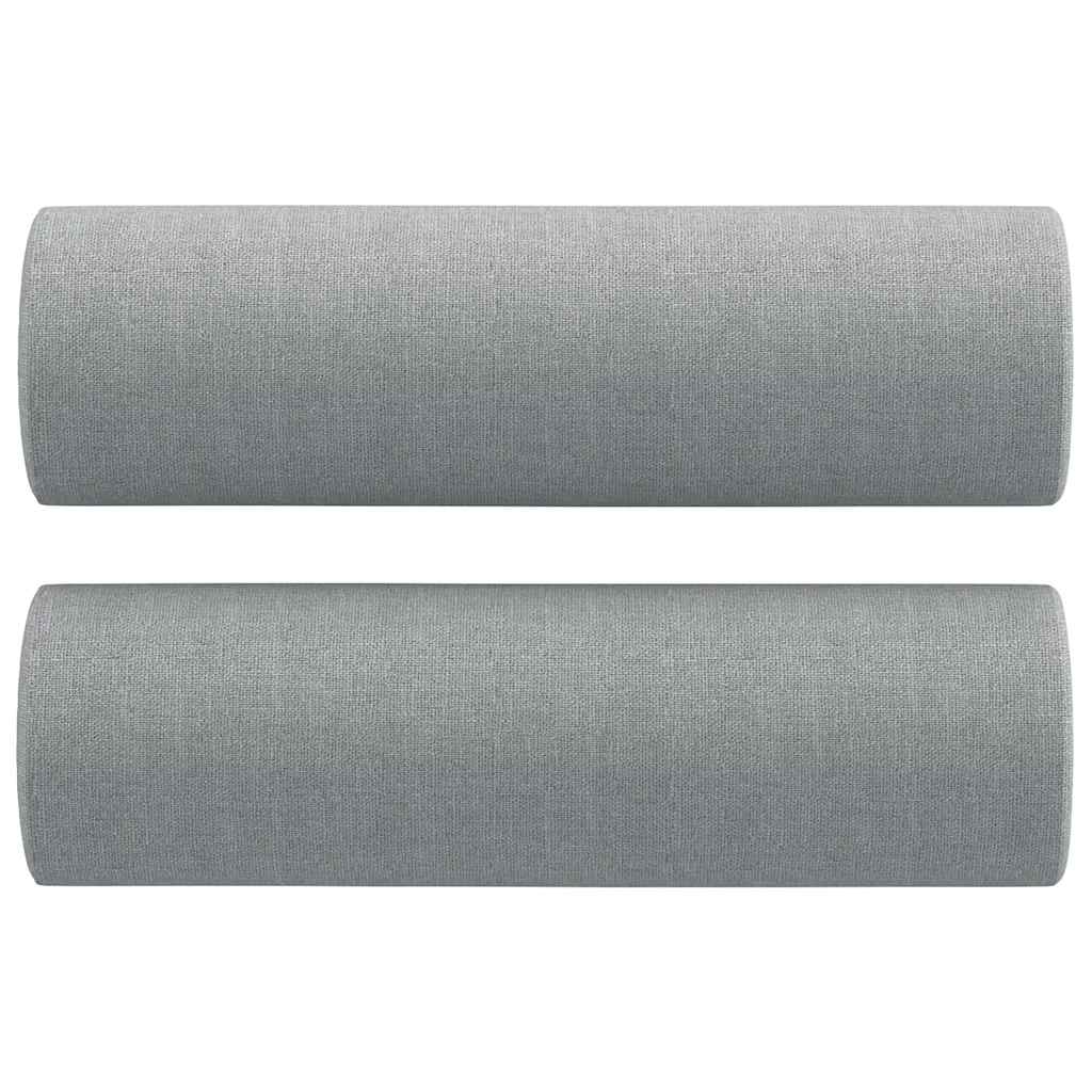Decorative cushions 2 pcs. Light grey Ø15x50 cm Fabric