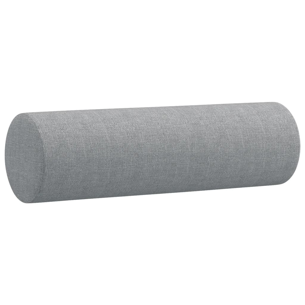 Decorative cushions 2 pcs. Light grey Ø15x50 cm Fabric