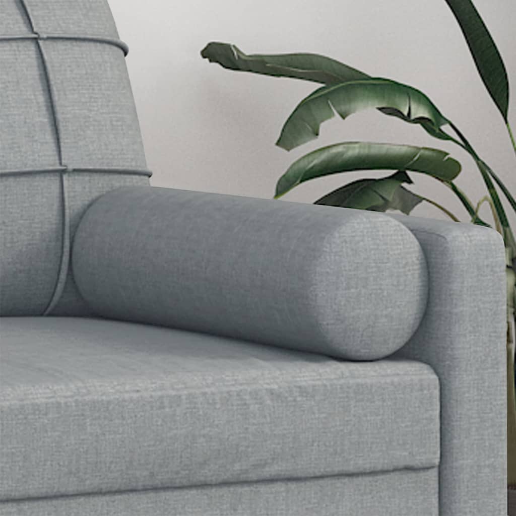 Decorative cushions 2 pcs. Light grey Ø15x50 cm Fabric
