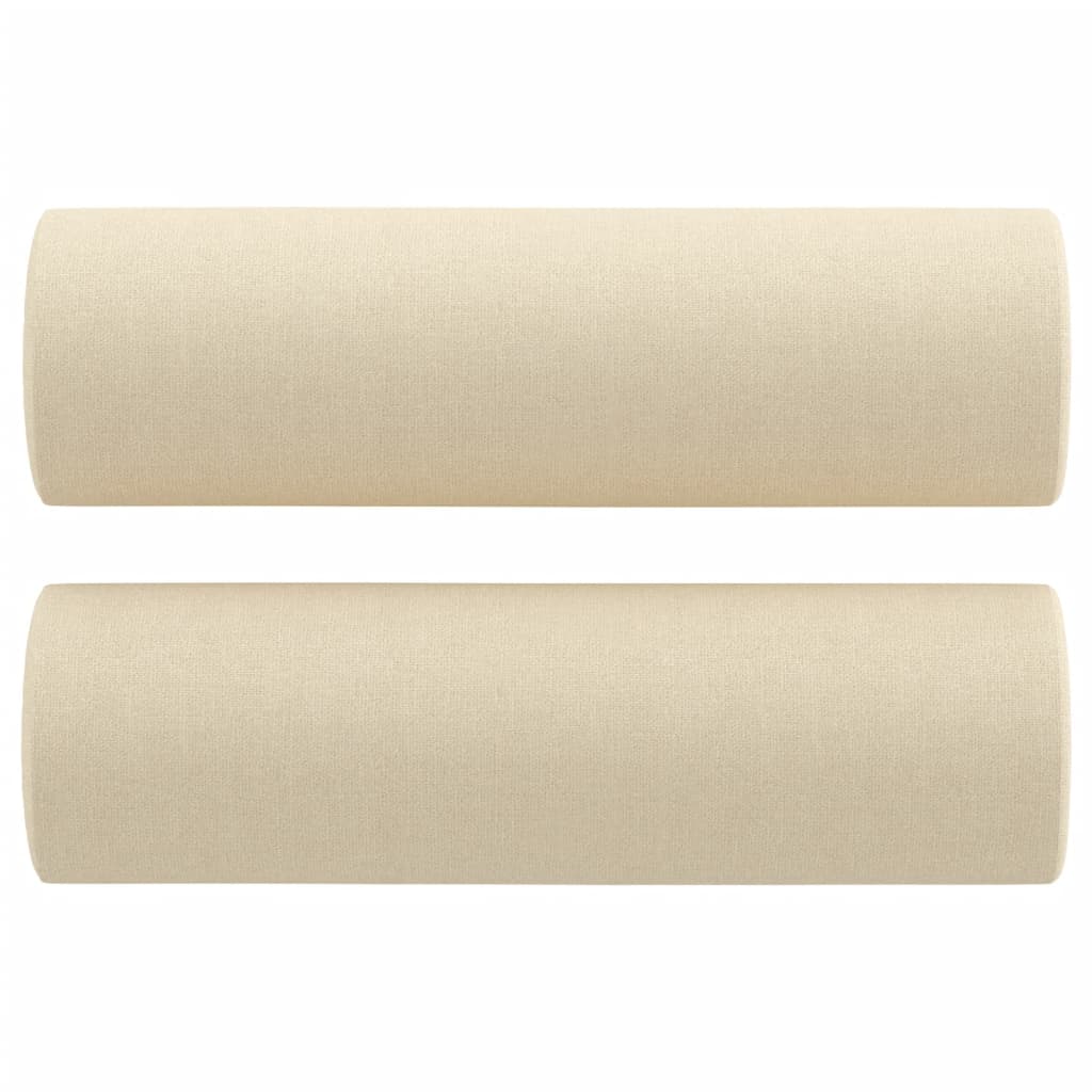 Zierkissen 2 Stk. Creme Ø15x50 cm Stoff