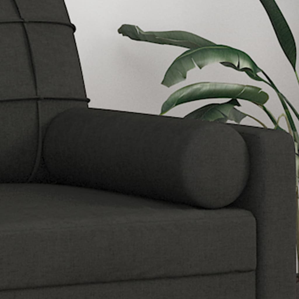 Decorative Cushions 2 pcs. Black Ø15x50 cm Fabric
