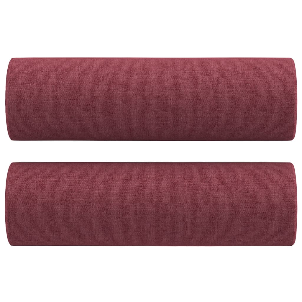 Coussins décoratifs 2 pcs. Rouge bordeaux Ø15x50 cm Tissu