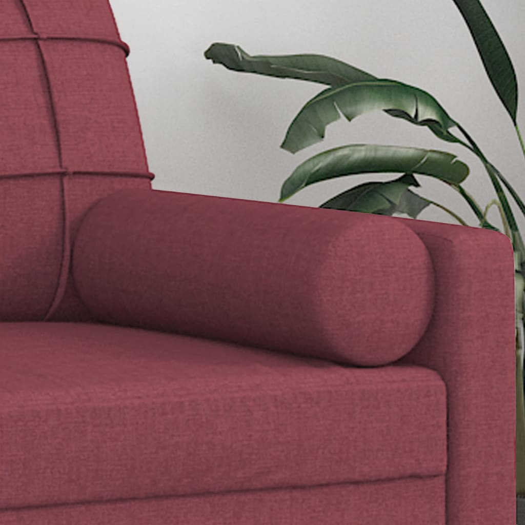 Coussins décoratifs 2 pcs. Rouge bordeaux Ø15x50 cm Tissu