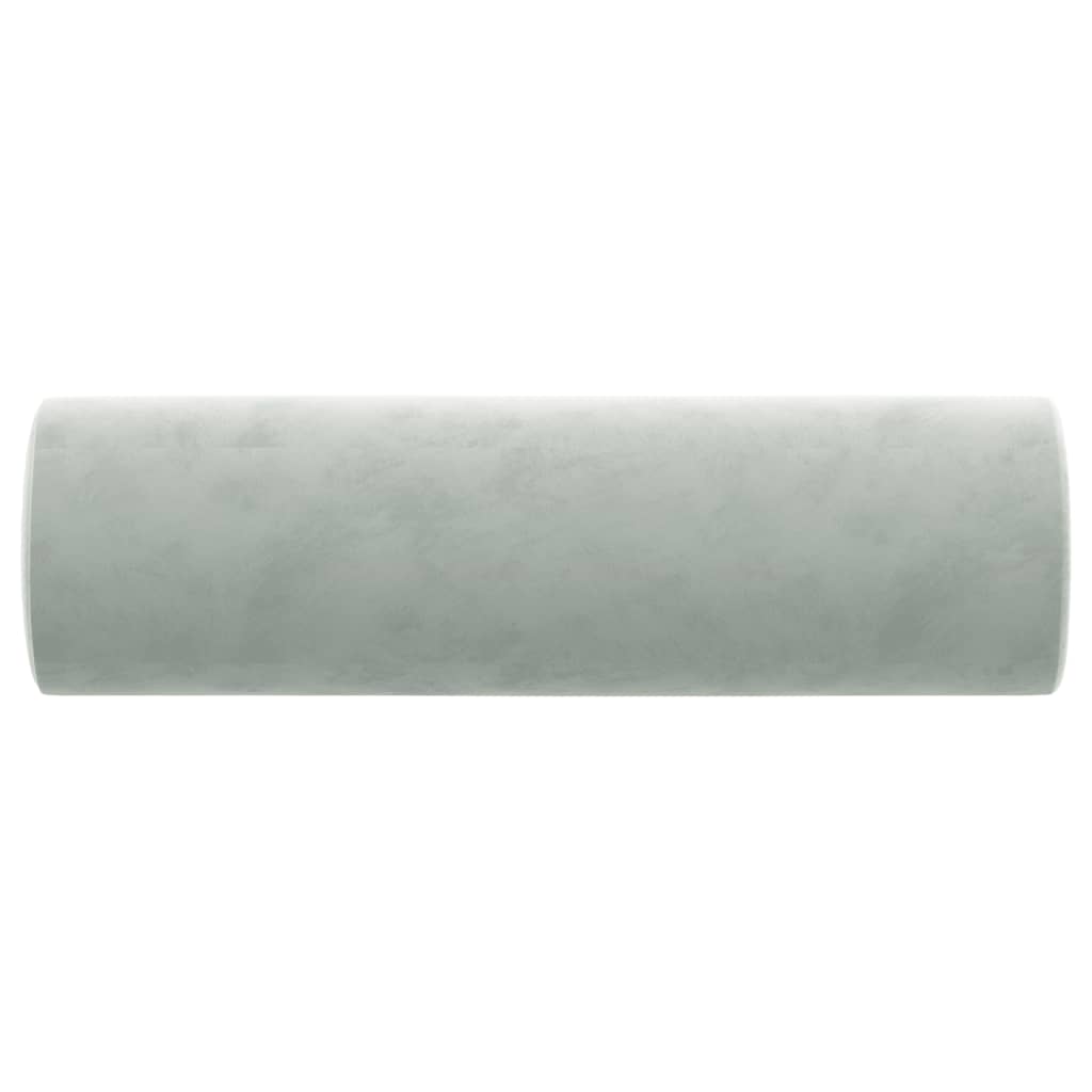 Decorative pillows 2 pcs Light grey Ø15x50 cm Velvet