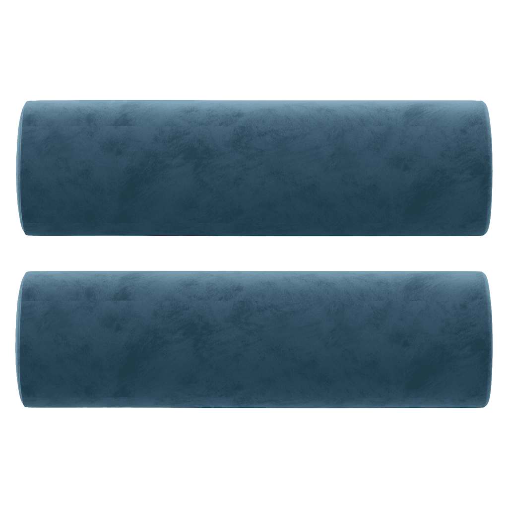 Decorative Pillows 2 pcs. Blue Ø15x50 cm Velvet
