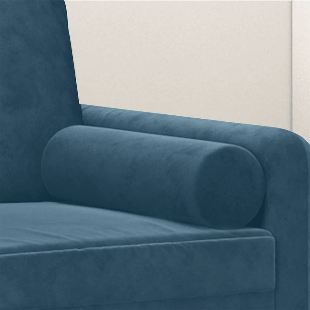 Decorative Pillows 2 pcs. Blue Ø15x50 cm Velvet