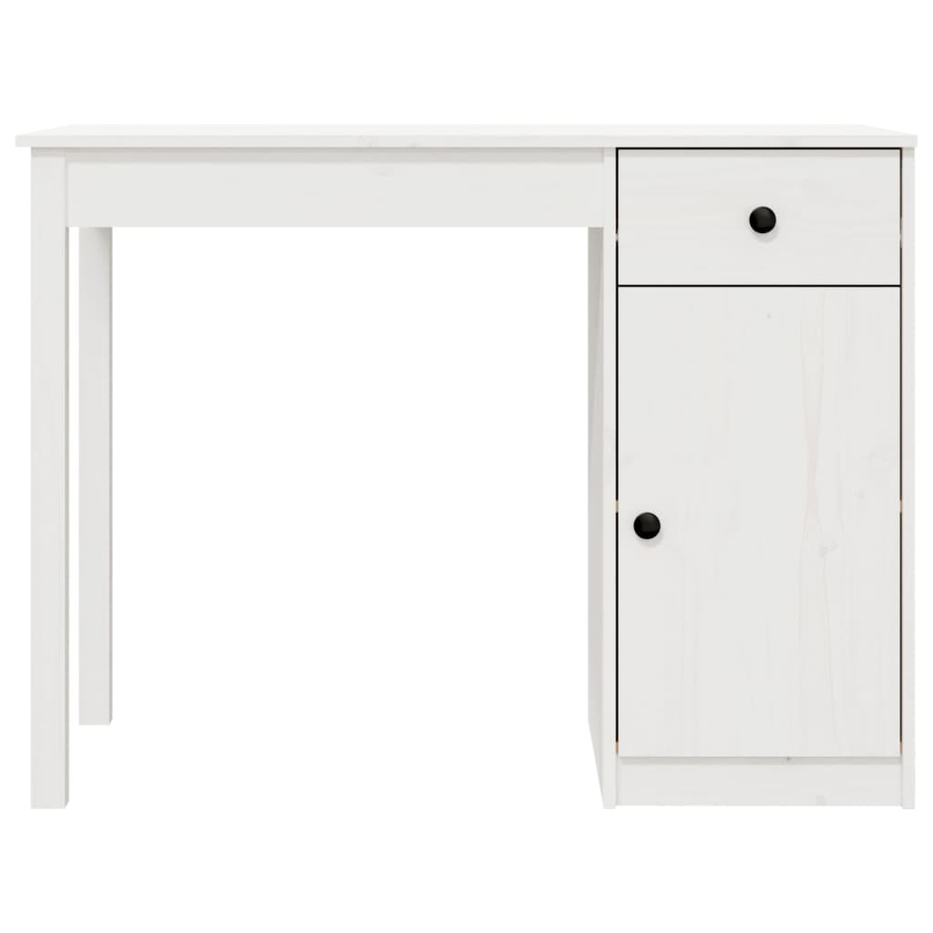 Desk White 100x50x75 cm Solid Pine