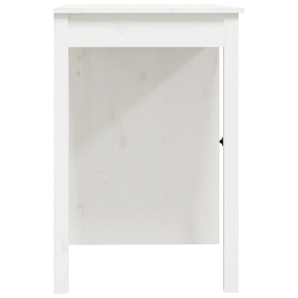 Desk White 100x50x75 cm Solid Pine