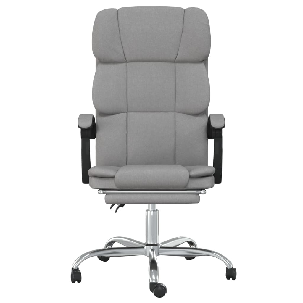 Office Chair with Reclining Function Light Gray Fabric