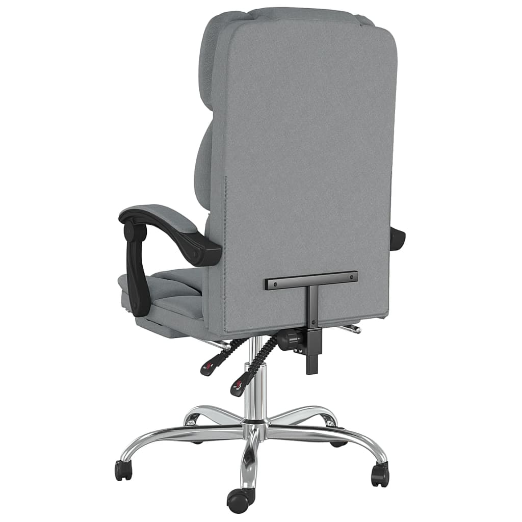 Office Chair with Reclining Function Light Gray Fabric