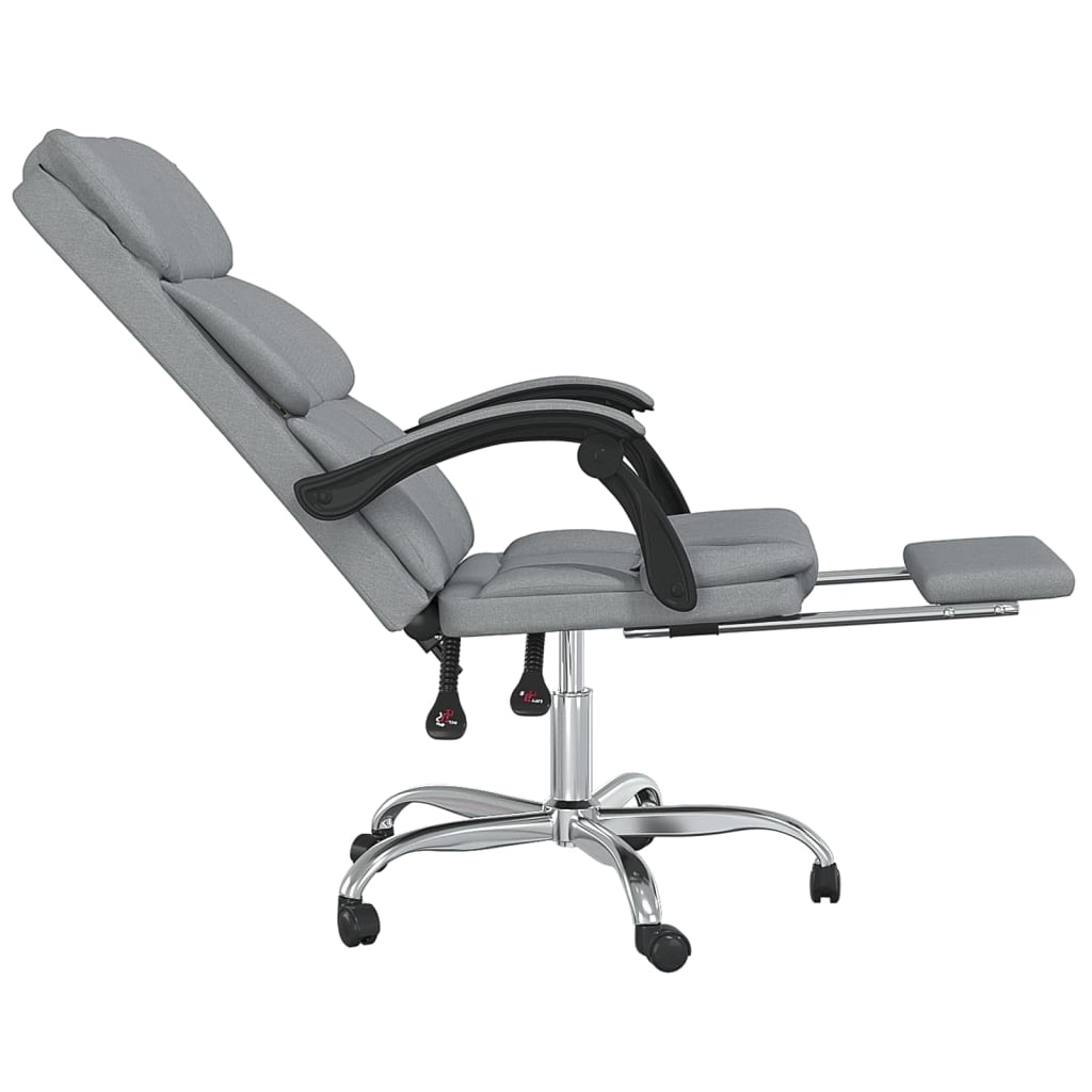 Office Chair with Reclining Function Light Gray Fabric