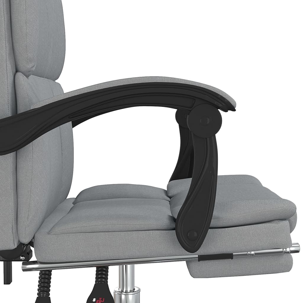 Office Chair with Reclining Function Light Gray Fabric